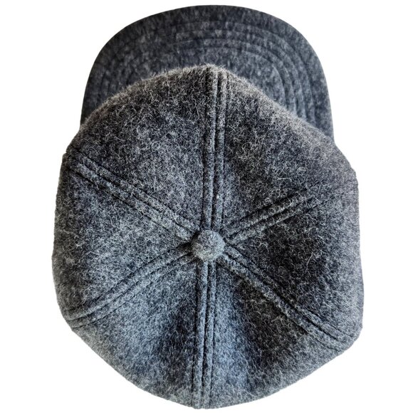 Gray Wool Blend Winter Cap Hat With Ear Flaps Medium USA Vintage Warm Winter - Picture 2 of 16